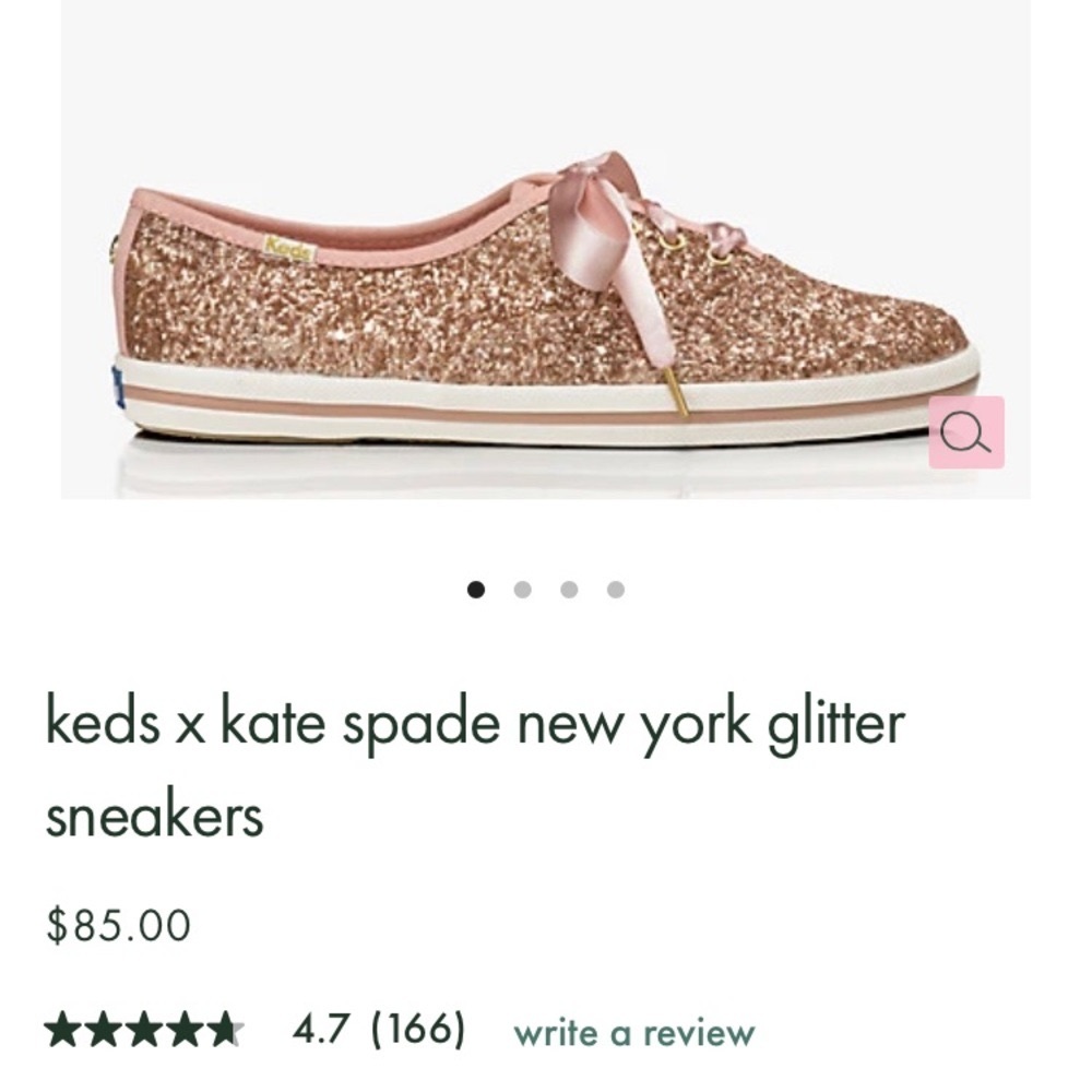 Keds x Kate Spade rose gold glitter sneakers
